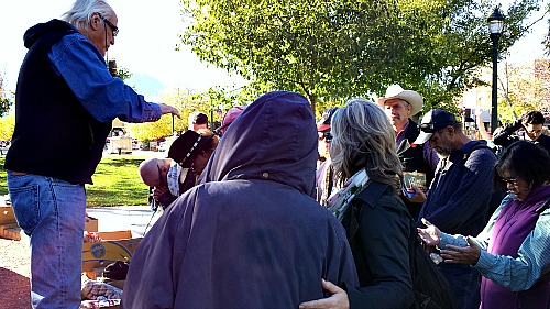 Arthur Blessitt healing people in Jesus name in downtown Colorado Springs