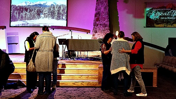 People being healed at Charis Bible College